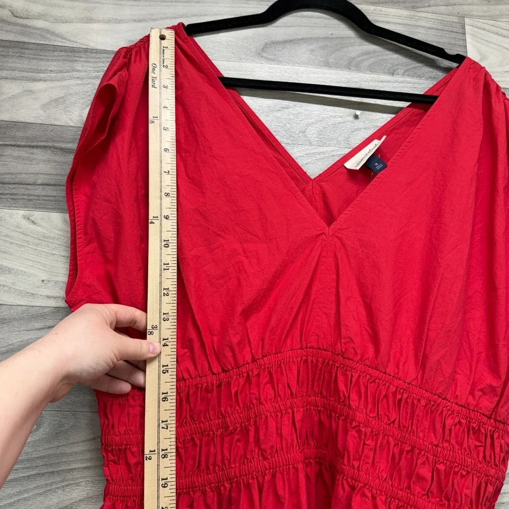 Universal Thread Maxi Dress Women's XL Red Empire Waist Sleeveless V-Neck Pocket